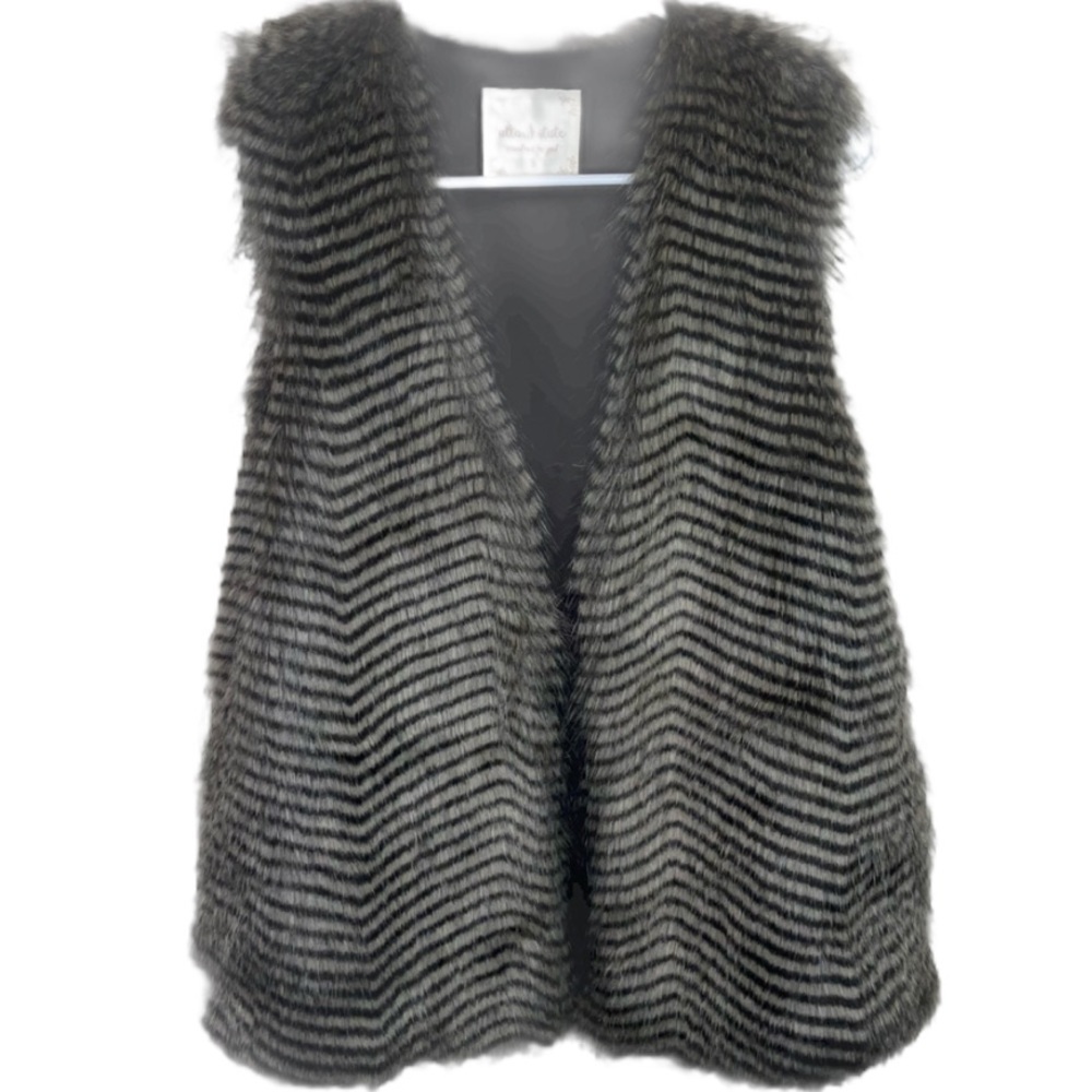 Altar’d State Vest Faux Fur Pattern Brown Black S
